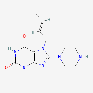 7-[(2E)-but-2-en-1-yl]-3-methyl-8-(piperazin-1-yl)-3,7-dihydro-1H-purine-2,6-dione