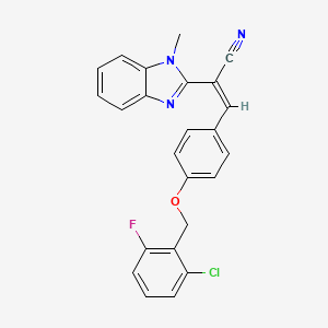 (Z)-3-[4-[(2-chloro-6-fluorophenyl)methoxy]phenyl]-2-(1-methylbenzimidazol-2-yl)prop-2-enenitrile