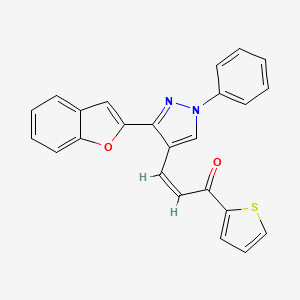 (Z)-3-[3-(1-benzofuran-2-yl)-1-phenylpyrazol-4-yl]-1-thiophen-2-ylprop-2-en-1-one