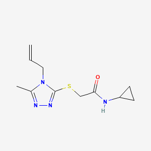 molecular formula C11H16N4OS B5344871 2-[(4-ALLYL-5-METHYL-4H-1,2,4-TRIAZOL-3-YL)SULFANYL]-N-CYCLOPROPYLACETAMIDE 