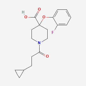 1-(3-cyclopropylpropanoyl)-4-(2-fluorophenoxy)piperidine-4-carboxylic acid