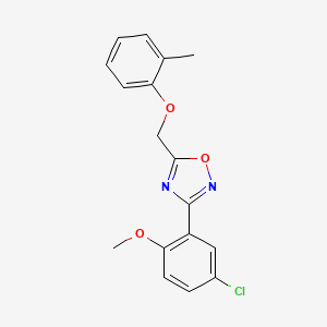 3-(5-chloro-2-methoxyphenyl)-5-[(2-methylphenoxy)methyl]-1,2,4-oxadiazole