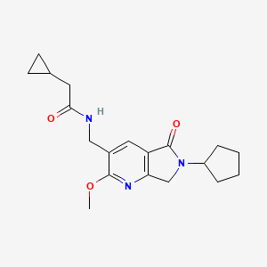 N-[(6-cyclopentyl-2-methoxy-5-oxo-6,7-dihydro-5H-pyrrolo[3,4-b]pyridin-3-yl)methyl]-2-cyclopropylacetamide