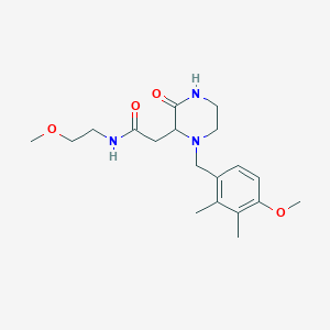 2-[1-(4-methoxy-2,3-dimethylbenzyl)-3-oxo-2-piperazinyl]-N-(2-methoxyethyl)acetamide