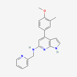 molecular formula C21H20N4O B5346223 4-(4-methoxy-3-methylphenyl)-N-(pyridin-2-ylmethyl)-1H-pyrrolo[2,3-b]pyridin-6-amine 