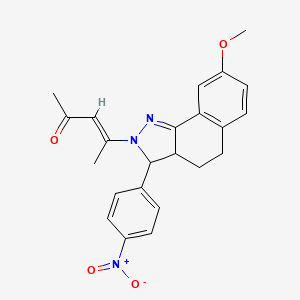 4-[8-methoxy-3-(4-nitrophenyl)-3,3a,4,5-tetrahydro-2H-benzo[g]indazol-2-yl]-3-penten-2-one