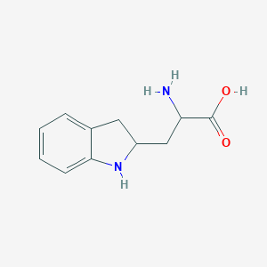 molecular formula C11H14N2O2 B053484 1H-Indole-2-propanoic acid, alpha-amino-2,3-dihydro- CAS No. 116211-53-1