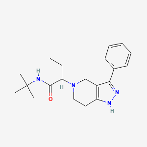 N-(tert-butyl)-2-(3-phenyl-1,4,6,7-tetrahydro-5H-pyrazolo[4,3-c]pyridin-5-yl)butanamide