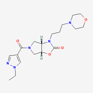 (3aS*,6aR*)-5-[(1-ethyl-1H-pyrazol-4-yl)carbonyl]-3-(3-morpholin-4-ylpropyl)hexahydro-2H-pyrrolo[3,4-d][1,3]oxazol-2-one