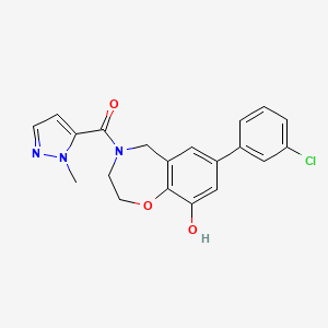 7-(3-chlorophenyl)-4-[(1-methyl-1H-pyrazol-5-yl)carbonyl]-2,3,4,5-tetrahydro-1,4-benzoxazepin-9-ol