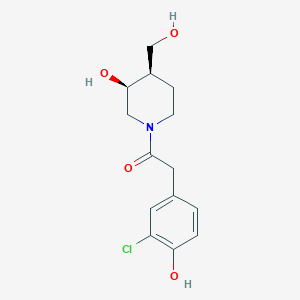 (3S*,4R*)-1-[(3-chloro-4-hydroxyphenyl)acetyl]-4-(hydroxymethyl)-3-piperidinol