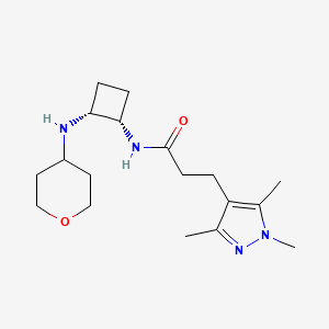 N-[(1S*,2R*)-2-(tetrahydro-2H-pyran-4-ylamino)cyclobutyl]-3-(1,3,5-trimethyl-1H-pyrazol-4-yl)propanamide