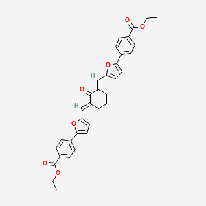 molecular formula C34H30O7 B5349029 diethyl 4,4'-[(2-oxo-1,3-cyclohexanediylidene)bis(methylylidene-5,2-furandiyl)]dibenzoate 