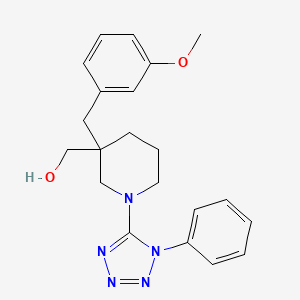 molecular formula C21H25N5O2 B5349047 [3-(3-methoxybenzyl)-1-(1-phenyl-1H-tetrazol-5-yl)piperidin-3-yl]methanol 