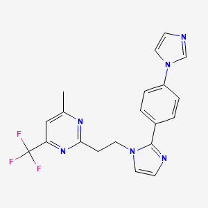 molecular formula C20H17F3N6 B5349062 2-(2-{2-[4-(1H-imidazol-1-yl)phenyl]-1H-imidazol-1-yl}ethyl)-4-methyl-6-(trifluoromethyl)pyrimidine 