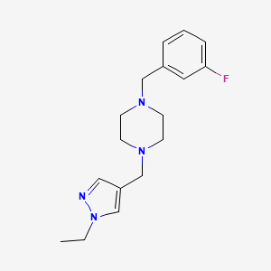 molecular formula C17H23FN4 B5349071 1-[(1-ethyl-1H-pyrazol-4-yl)methyl]-4-(3-fluorobenzyl)piperazine 