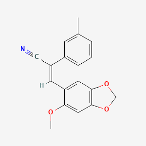 molecular formula C18H15NO3 B5349085 3-(6-methoxy-1,3-benzodioxol-5-yl)-2-(3-methylphenyl)acrylonitrile 