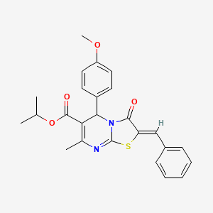 isopropyl 2-benzylidene-5-(4-methoxyphenyl)-7-methyl-3-oxo-2,3-dihydro-5H-[1,3]thiazolo[3,2-a]pyrimidine-6-carboxylate