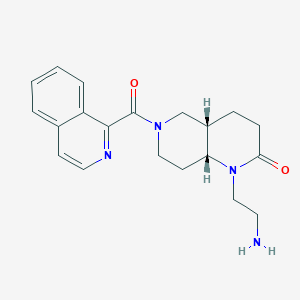 molecular formula C20H24N4O2 B5349181 rel-(4aS,8aR)-1-(2-aminoethyl)-6-(1-isoquinolinylcarbonyl)octahydro-1,6-naphthyridin-2(1H)-one hydrochloride 