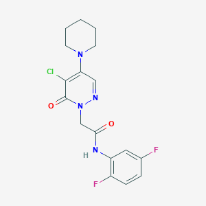 molecular formula C17H17ClF2N4O2 B5349224 2-[5-chloro-6-oxo-4-(1-piperidinyl)-1(6H)-pyridazinyl]-N-(2,5-difluorophenyl)acetamide 