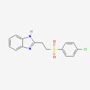 molecular formula C15H13ClN2O2S B5349253 2-{2-[(4-chlorophenyl)sulfonyl]ethyl}-1H-benzimidazole 