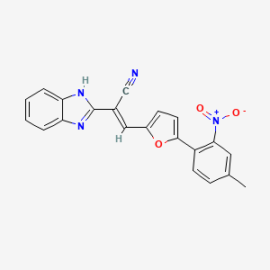 molecular formula C21H14N4O3 B5349381 (2E)-2-(1H-benzimidazol-2-yl)-3-[5-(4-methyl-2-nitrophenyl)furan-2-yl]prop-2-enenitrile 