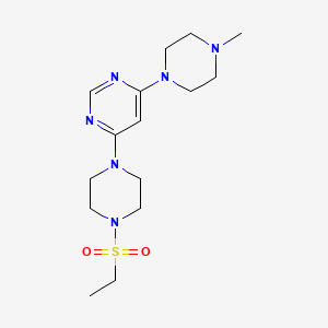 molecular formula C15H26N6O2S B5349396 4-[4-(ethylsulfonyl)-1-piperazinyl]-6-(4-methyl-1-piperazinyl)pyrimidine 