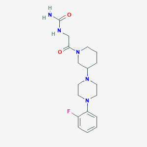 molecular formula C18H26FN5O2 B5349410 N-(2-{3-[4-(2-fluorophenyl)-1-piperazinyl]-1-piperidinyl}-2-oxoethyl)urea 