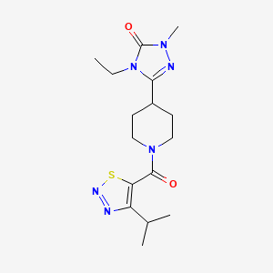 molecular formula C16H24N6O2S B5349413 4-ethyl-5-{1-[(4-isopropyl-1,2,3-thiadiazol-5-yl)carbonyl]piperidin-4-yl}-2-methyl-2,4-dihydro-3H-1,2,4-triazol-3-one 