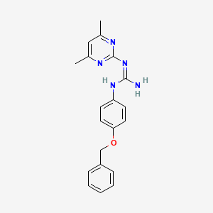 molecular formula C20H21N5O B5349423 N-[4-(benzyloxy)phenyl]-N'-(4,6-dimethyl-2-pyrimidinyl)guanidine 