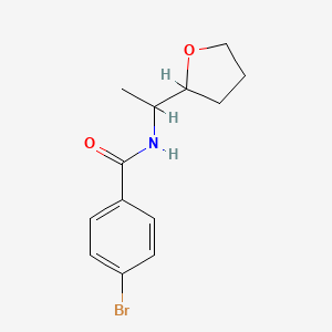 molecular formula C13H16BrNO2 B5349473 4-bromo-N-[1-(oxolan-2-yl)ethyl]benzamide 