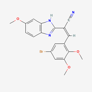 (2Z)-3-(5-bromo-2,3-dimethoxyphenyl)-2-(5-methoxy-1H-benzimidazol-2-yl)prop-2-enenitrile