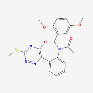 7-acetyl-6-(2,5-dimethoxyphenyl)-3-(methylthio)-6,7-dihydro[1,2,4]triazino[5,6-d][3,1]benzoxazepine