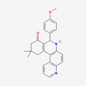 molecular formula C25H24N2O2 B5349543 8-(4-methoxyphenyl)-11,11-dimethyl-8,10,11,12-tetrahydrobenzo[a]-4,7-phenanthrolin-9(7H)-one 