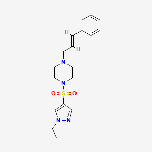 molecular formula C18H24N4O2S B5349604 1-[(1-ethyl-1H-pyrazol-4-yl)sulfonyl]-4-(3-phenyl-2-propen-1-yl)piperazine 