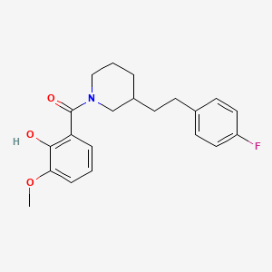 molecular formula C21H24FNO3 B5349611 2-({3-[2-(4-fluorophenyl)ethyl]-1-piperidinyl}carbonyl)-6-methoxyphenol 