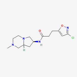 molecular formula C14H21ClN4O2 B5349659 3-(3-chloroisoxazol-5-yl)-N-[(7S,8aS)-2-methyloctahydropyrrolo[1,2-a]pyrazin-7-yl]propanamide 