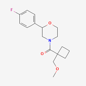 molecular formula C17H22FNO3 B5349660 2-(4-fluorophenyl)-4-{[1-(methoxymethyl)cyclobutyl]carbonyl}morpholine 