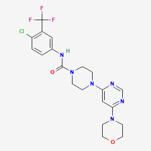 molecular formula C20H22ClF3N6O2 B5349661 N-[4-chloro-3-(trifluoromethyl)phenyl]-4-[6-(4-morpholinyl)-4-pyrimidinyl]-1-piperazinecarboxamide 