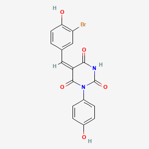 molecular formula C17H11BrN2O5 B5349669 5-(3-bromo-4-hydroxybenzylidene)-1-(4-hydroxyphenyl)-2,4,6(1H,3H,5H)-pyrimidinetrione 