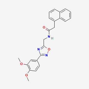 molecular formula C23H21N3O4 B5349673 N-{[3-(3,4-dimethoxyphenyl)-1,2,4-oxadiazol-5-yl]methyl}-2-(1-naphthyl)acetamide 