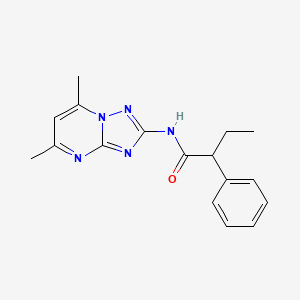 molecular formula C17H19N5O B5349682 N-(5,7-dimethyl[1,2,4]triazolo[1,5-a]pyrimidin-2-yl)-2-phenylbutanamide 