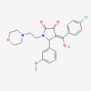 molecular formula C24H25ClN2O5 B5349703 4-(4-chlorobenzoyl)-3-hydroxy-5-(3-methoxyphenyl)-1-[2-(4-morpholinyl)ethyl]-1,5-dihydro-2H-pyrrol-2-one 