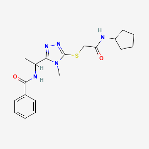 N-[1-(5-{[2-(cyclopentylamino)-2-oxoethyl]thio}-4-methyl-4H-1,2,4-triazol-3-yl)ethyl]benzamide