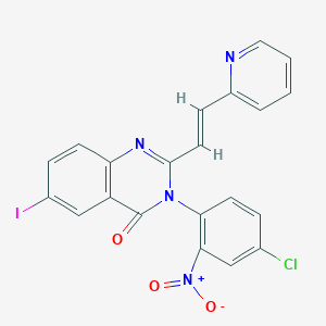 3-(4-chloro-2-nitrophenyl)-6-iodo-2-[2-(2-pyridinyl)vinyl]-4(3H)-quinazolinone