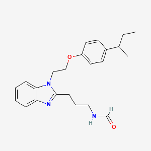 molecular formula C23H29N3O2 B5349729 (3-{1-[2-(4-sec-butylphenoxy)ethyl]-1H-benzimidazol-2-yl}propyl)formamide 