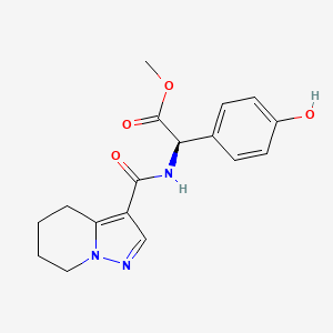 molecular formula C17H19N3O4 B5349742 methyl (2R)-(4-hydroxyphenyl)[(4,5,6,7-tetrahydropyrazolo[1,5-a]pyridin-3-ylcarbonyl)amino]acetate 