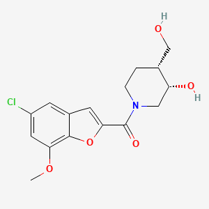 molecular formula C16H18ClNO5 B5349750 (3S*,4R*)-1-[(5-chloro-7-methoxy-1-benzofuran-2-yl)carbonyl]-4-(hydroxymethyl)-3-piperidinol 