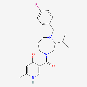 molecular formula C22H28FN3O2 B5349783 5-{[4-(4-fluorobenzyl)-3-isopropyl-1,4-diazepan-1-yl]carbonyl}-2-methyl-4(1H)-pyridinone 