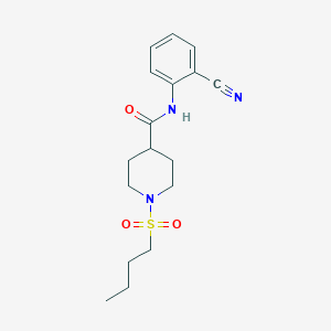 molecular formula C17H23N3O3S B5349790 1-(butylsulfonyl)-N-(2-cyanophenyl)-4-piperidinecarboxamide 